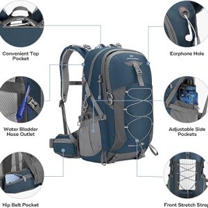 Maelstrom Hiking Backpack,Camping Backpack,40L Waterproof Hiking Daypack with Rain Cover,Lightweight Travel Backpack,Blue