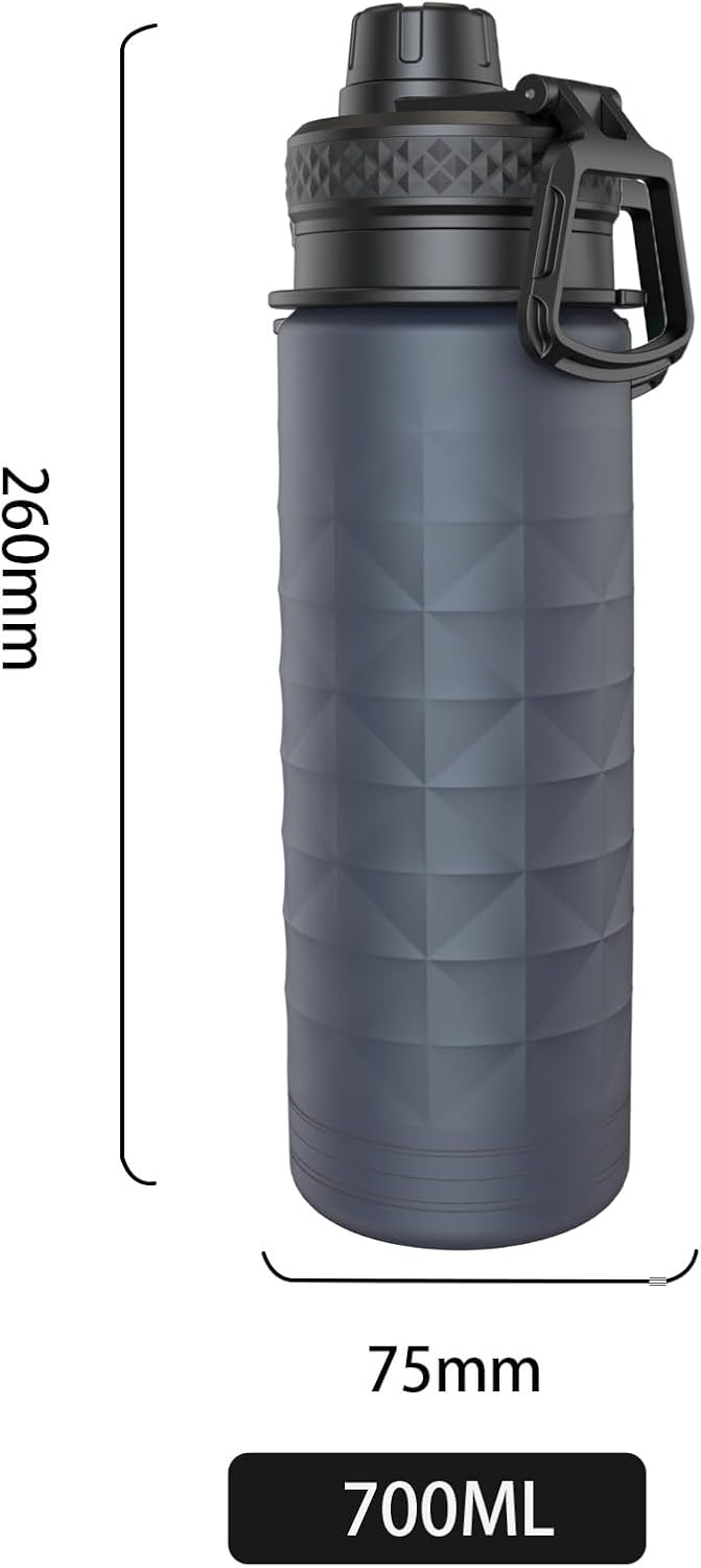 Collapsible Water Bottles, BPA Free 700ml/24oz Silicone Foldable Water Bottle, Portable Sport Water Bottle for Travel Camping Hiking Cycling Yoga Outdoor Adventures (Grey) - Image 6